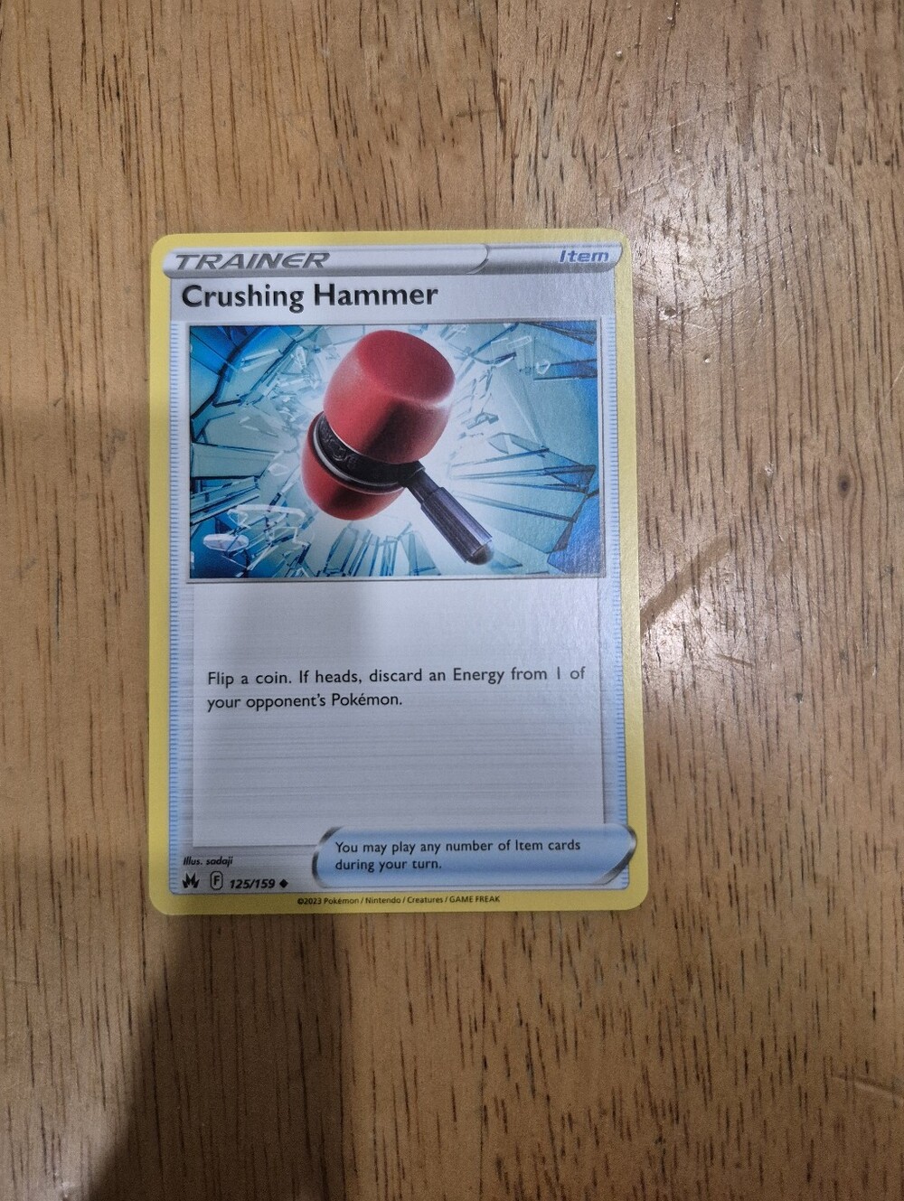 QTY 4 Crushing Hammer Pokémon Tool Trainer Card